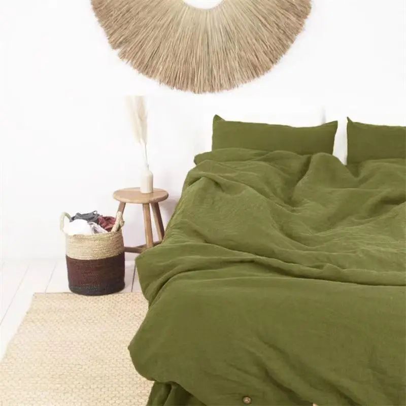 Housse de Couette Lin Lavé 220x240 Beige — Tons Naturels | ILM