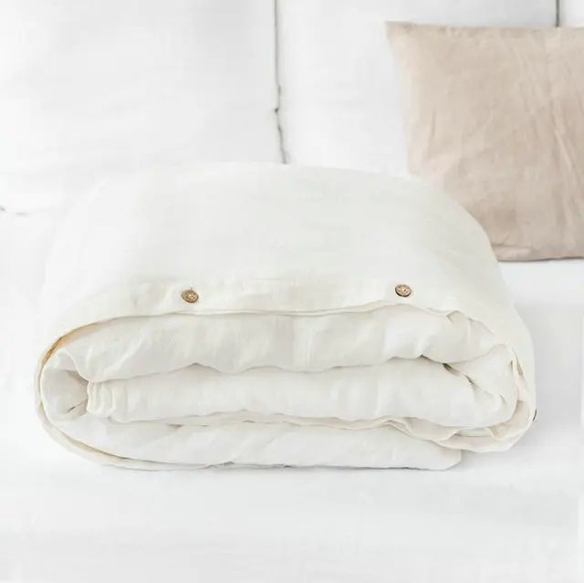 Housse de Couette Lin Lavé 220x240 Beige — Tons Naturels | ILM