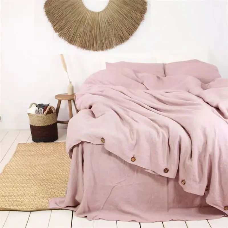 Housse de Couette Lin Lavé 220x240 Beige — Tons Naturels | ILM