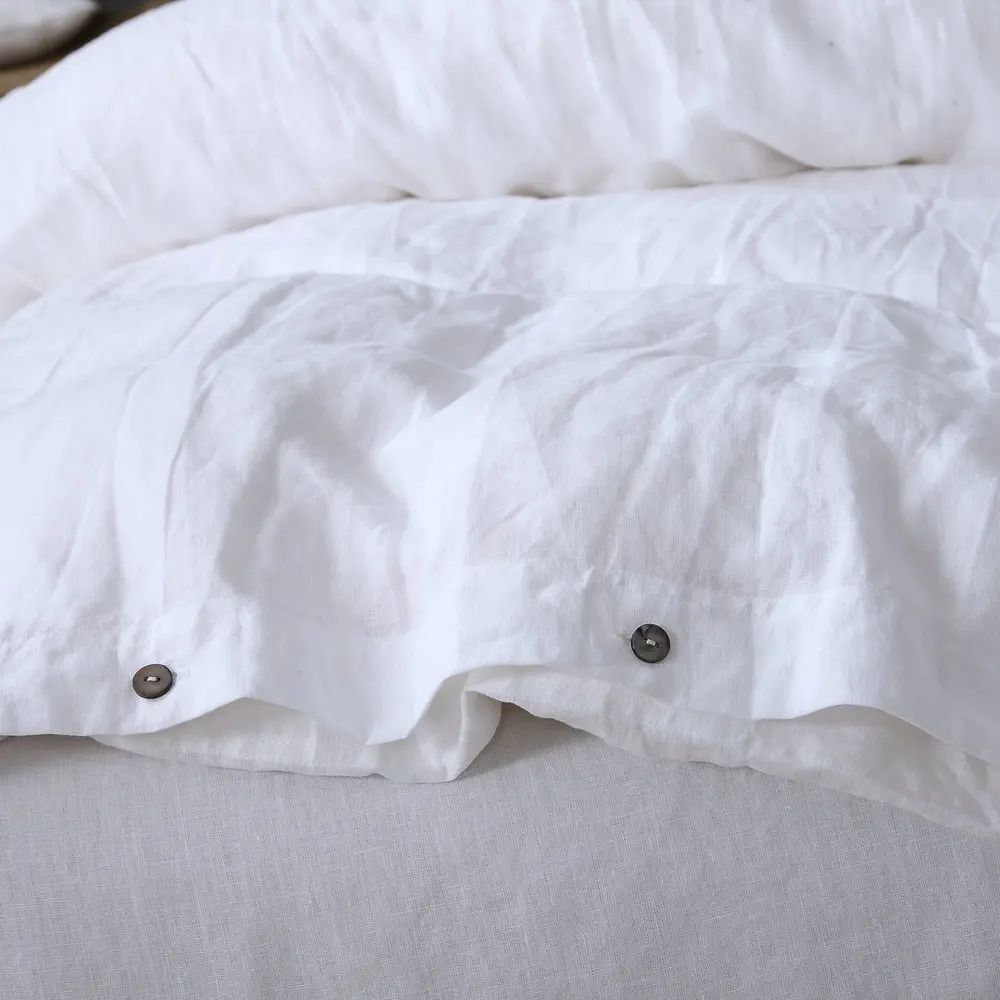 Housse de Couette Lin Lavé 220x240 Beige — Tons Naturels | ILM