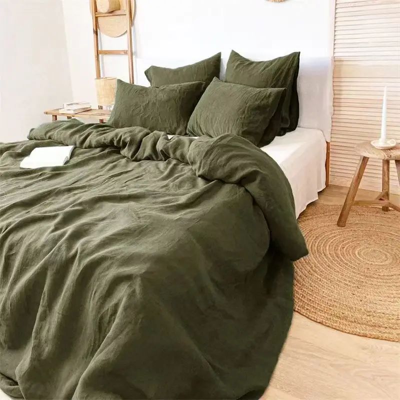 Housse de Couette Lin Lavé 220x240 Beige — Tons Naturels | ILM
