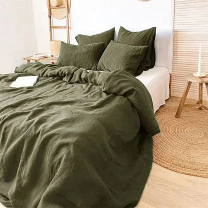 Housse de Couette Lin Lavé 220x240 Beige — Tons Naturels | ILM