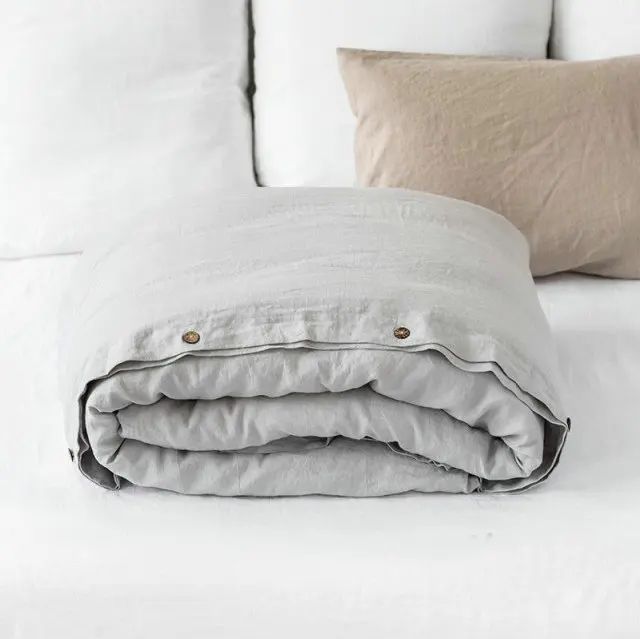 Housse de Couette Lin Lavé 220x240 Beige — Tons Naturels | ILM