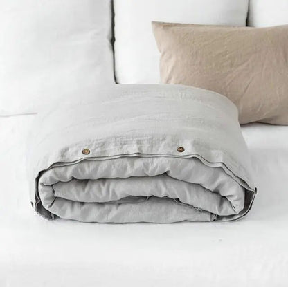 Housse de Couette Lin Lavé 220x240 Beige — Tons Naturels | ILM