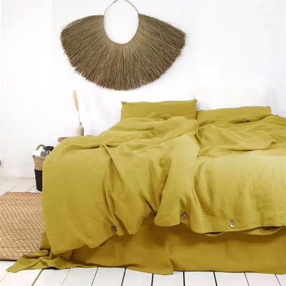 Housse de Couette Lin Lavé 220x240 Beige — Tons Naturels | ILM