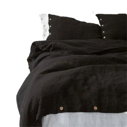 Housse de Couette Lin Français 100% — Fermeture Boutons Coco | ILM