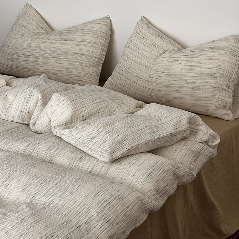 Parure de Lit en Double Gaze de Coton — 100% Coton Doux et Respirant