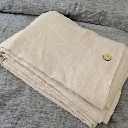 Housse de Couette Lin Français 100% — Fermeture Boutons Coco | ILM