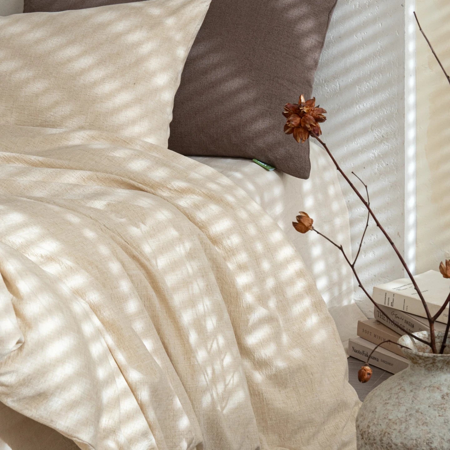 Parure de Lit Lin Lavé 100% — Housse, Drap & Taies Anti-Plis | ILM