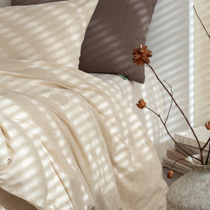 Parure de Lit Lin Lavé 100% — Housse, Drap & Taies Anti-Plis | ILM
