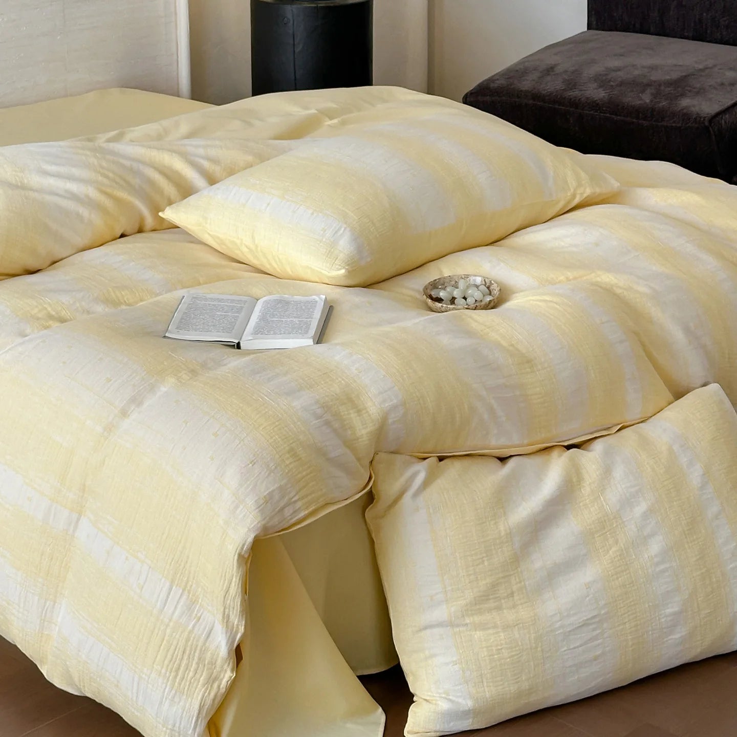 Parure de Lit en Gaze de Coton — 100% Coton Triple Gaze Lavée