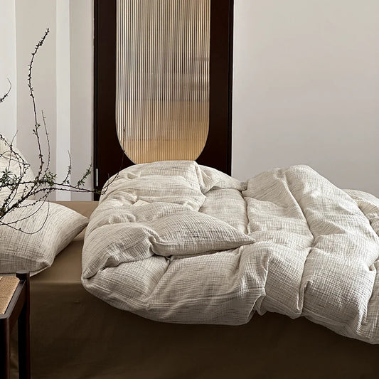 Parure de Lit en Double Gaze de Coton — 100% Coton Doux et Respirant