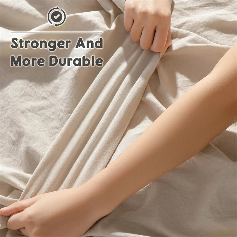 Parure de Lit Lin Lavé 100% — Housse, Drap & Taies Anti-Plis | ILM