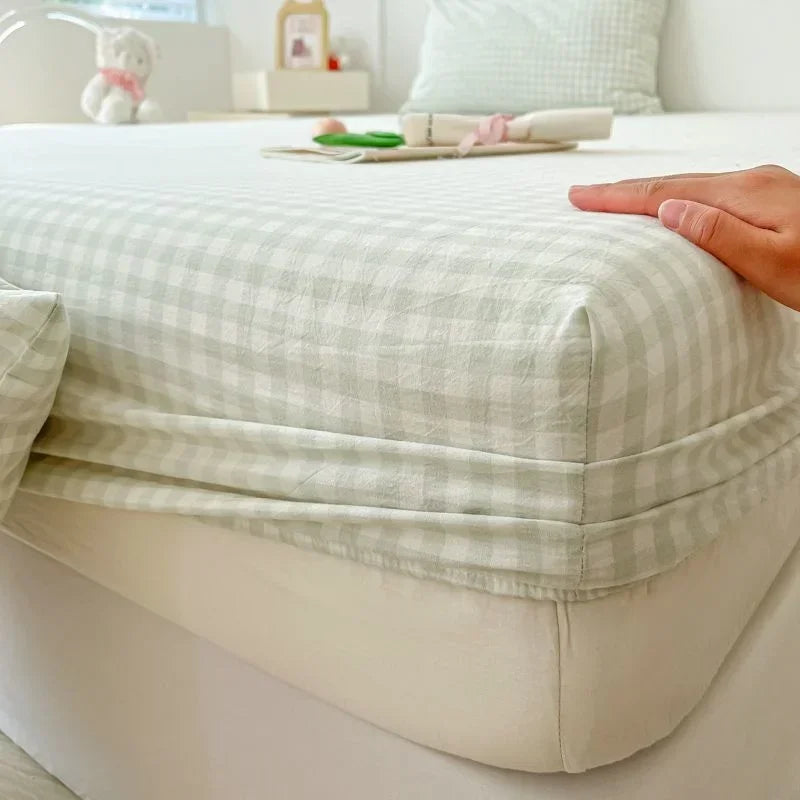 Drap-Housse Coton Lavé Antidérapant — Élastique Intégral | ILM