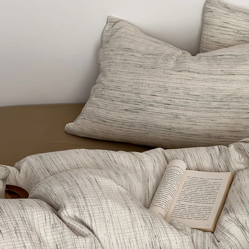 Parure de Lit en Double Gaze de Coton — 100% Coton Doux et Respirant