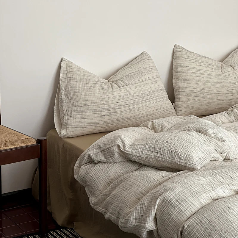 Parure de Lit en Double Gaze de Coton — 100% Coton Doux et Respirant