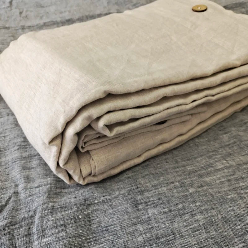 Housse de Couette Lin Français 100% — Fermeture Boutons Coco | ILM