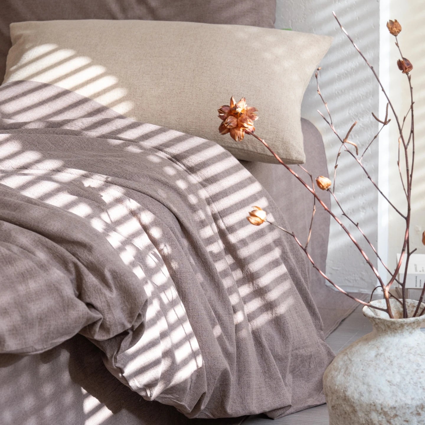 Parure de Lit Lin Lavé 100% — Housse, Drap & Taies Anti-Plis | ILM