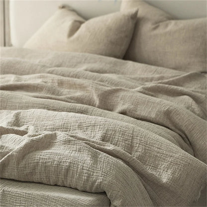 Parure de Lit Lin Lavé 100% — Housse, Drap & Taies Anti-Plis | ILM