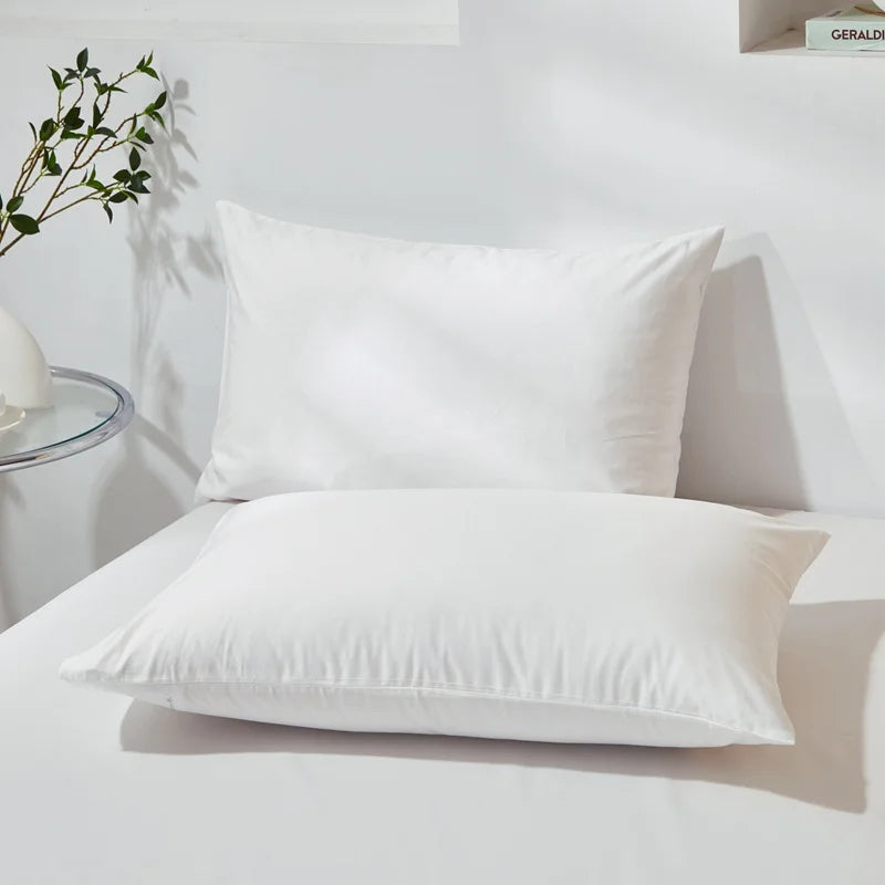Duo de taies d'oreiller en coton blanc